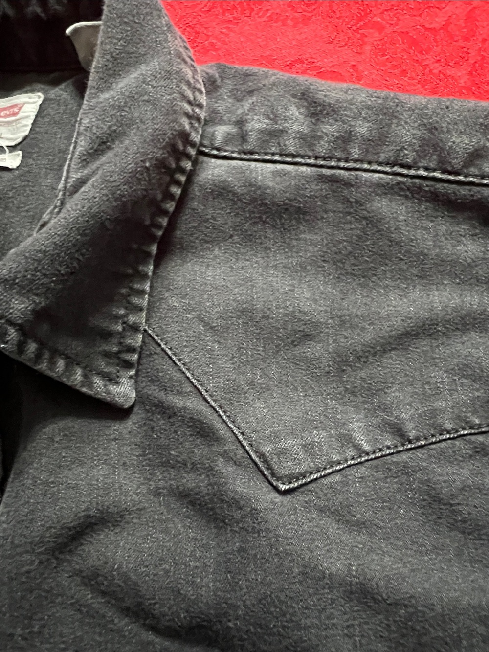 Levi's Men's Black Denim Western Snap Front Shirt Long Sleeve Large - Picture 10 of 13
